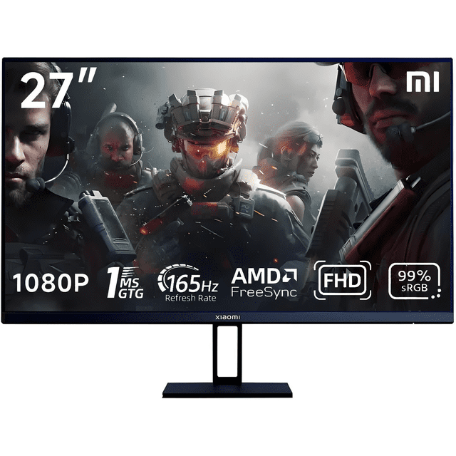 Xiaomi 27" 165Hz Moniteur de jeux FHD 1080p IPS 1ms, HDR10, FreeSync Prime, 99% sRGB, TUV Lumière bleue basse