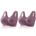 thumbnail image 1 of Yuyuzo Front Closure Bras for Women Plus Size 2 Pack Full Support Wireless Comfortable Everyday Bra, 1 of 4