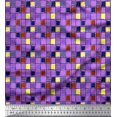 thumbnail image 1 of Soimoi Poly Georgette Fabric Check & Brush Stroke Abstract Print Fabric by Yard 52 Inch Wide, 1 of 3