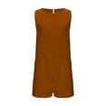 thumbnail image 5 of RKSTN Jumpsuits for Women Summer Fashion Solid Color Hollow out Back Jumpsuit Loose Fit Round Neck Sleeveless Pockets Rompers, 5 of 5