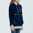thumbnail image 4 of Penkiiy Chandails à Capuchon pour Femmes Mode Femmes Décontracté Fermeture Éclair Col Roulé Manches Longues Blouse Pull Tops Bleu Foncé Vêtements Y2K, 4 of 5