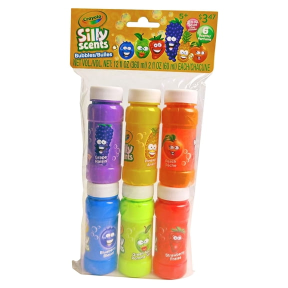 Crayola Silly Scents 6pk x 2oz Bubble Bottles
