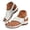 White, variant on Open Toe Sandals for Women Comfortable Back Strap Orthopedic Dress Sandal Casual Walking Wedge Slingback Flip Flops Brown Size 8