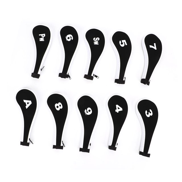 Iron Head Cover Set, 10 Pcs Protective Printed Numbers Club Headcovers For Entertainment Yellow,White,Green White,Black Orange