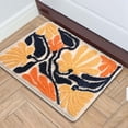 thumbnail image 5 of Fridja Non Slip Bath Mat Bathroom Rugs, Soft Floral Lightweight Bath Mats, Super Absorbent Quick Dry Bath Rug Shower Mat, Fit Under Door Bathroom Floor, Machine Washable, Orange 16"x24", 5 of 5