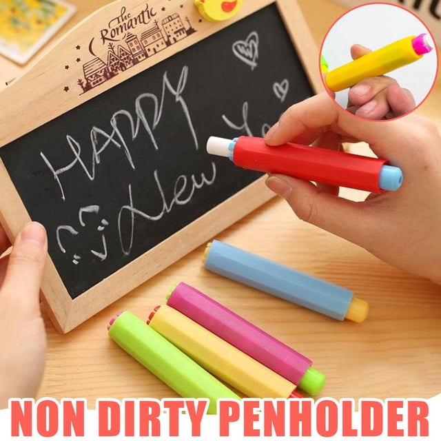 Dvkptbk Chalk Cover 5PC Non-dirty Hand Plastic Chalk Cover Chalk Clip for Teaching Chalk Cover