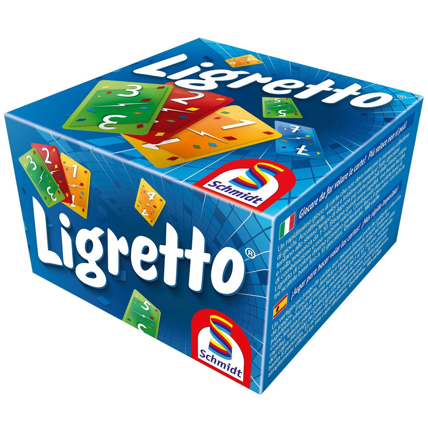 Schmidt Spiele Ligretto Blue Fast-Paced Card Game, Real-Time Family Game, Bilingual, 2-4 Players, Ages 8+