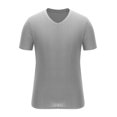 thumbnail image 4 of T-shirts Moulants pour Hommes, Coupe Ajustée, Muscle, Extensibles, Manches Courtes, Col en V, Musculation, Entraînement, Gym, Chandails, Tee-Shirts, 4 of 5