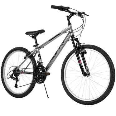 Vélo de montagne Huffy Rock Creek 24 po, convient aux cyclistes de 58 à 70 po, gris, garçons