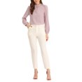 thumbnail image 2 of INSPIRE CHIC Chemisier en Mousseline pour Femmes Travail Bureau Col Montant Manches Longues Blouse S Rose, 2 of 6