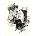 thumbnail image 1 of Toile Murale Aquarelle Portrait de Couple 15,75 X 11,81 Pouces, 1 of 8