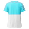 thumbnail image 5 of yoeyez T-Shirts pour Femmes en Dentelle à Manches Courtes Raglan Hauts Décontractés à Col Rond Chandail Mode T-Shirt Uni à Motif Floral Tenues d'Été 2025 Bleu Ciel 5TG, 5 of 5