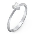 thumbnail image 3 of Heart Birthstone Ring - Cubic Zirconia / White Topaz (April), 3 of 6