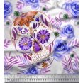 thumbnail image 1 of Soimoi Rayon Fabric Skull,Rose & Anemone Flower Fabric Prints by Yard 56 Inch Wide, 1 of 3