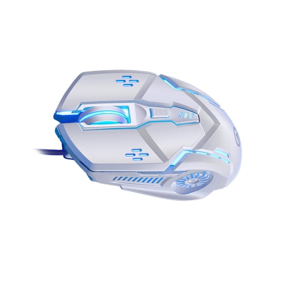 Wweixi Wired Mouse Six-button Colorful Luminous Gaming Mechanical White Mouse White 123x66x37mm