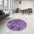thumbnail image 4 of Ahgly Tapis Rond Lavable en Machine Intérieur Transitionnel Violet, 5 Pieds Rond, 4 of 7