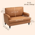 thumbnail image 3 of HOMCOM Modern Accent Chair, Upholstered Armchair with Turned Legs, Brown, 3 of 10
