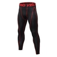 thumbnail image 1 of Pantalon de Course pour Homme Quatre Saisons Respirant Exercice Ajusté Extensible Basketball Base Entraînement Pantalon de Compression Pantalons de Sport Homme Rouge Melon D\'eau S, 1 of 4