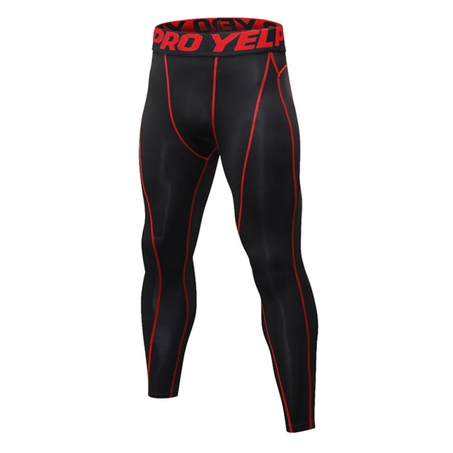Pantalon de Course pour Homme Quatre Saisons Respirant Exercice Ajusté Extensible Basketball Base Entraînement Pantalon de Compression Pantalons de Sport Homme Rouge Melon D\'eau S
