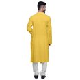 thumbnail image 3 of Atasi Solid Designer Long Kurta Shirt Asymmetric Cut Full Sleeve Kurta For Men-X-Large, 3 of 6