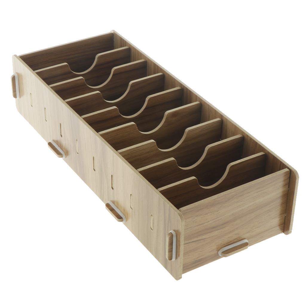 veasfak Wooden Card Holder, Card Case Storage Box Organizer for Office Cherry Wood