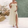 thumbnail image 2 of Robe à Fente Haute, Robe Mode Décontractée Sans Bretelles en Maille à Fente Haute, Robe de Maternité pour Femme, 2 of 7