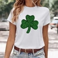thumbnail image 2 of LUOGENLI T-shirts pour Femme pour Femmes T-Shirt à Col Rond à Manches Courtes pour la Saint-Patrick T-shirts pour Femmes T-Shirt Graphique Saint-Patrick T-shirts Amusants pour Femmes T-shirts Graphiques Pâques Blanc TTTG, 2 of 4