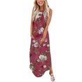thumbnail image 1 of Robes d'Invités de Mariage for Femmes Courtes Femmes Conception Summer Robe Décontractée Progressive Cou Suspendu Sans Manches V-Cou Robe Longue Midi Robes Invité de Mariage Femmes for sur Clearance, 1 of 5