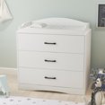 thumbnail image 3 of MONSLIPA Commode à 3 Tiroirs, Organisateur de Commode avec Dessus de Table à Langer pour Chambre, Salon, Chambre de Bébé, Blanc, 3 of 6