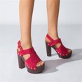 thumbnail image 4 of LSLJS Wedge Heel Sandals Women's Thick Bottom Fish Mouth Solid Color Sandals, 4 of 7