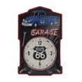 thumbnail image 1 of Horloge Murale En Métal Embossée (Garage - Route 66), 1 of 2