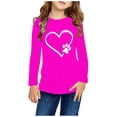 thumbnail image 1 of RXIRUCGD Chemises à Manches Longues pour Filles, Col Rond Mignon, Blouses Décontractées Élégantes (Rose Vif, Taille : 3 Ans), 1 of 5