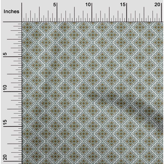 oneOone Cotton Flex Fabric Ethnic Geometric Flame Stitch Decor Fabric Printed BTY 40 Inch Wide