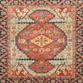 thumbnail image 1 of Ahgly Company Indoor Square Abstract Fire Brick Red Oriental Area Rugs, 7' Square, 1 of 6