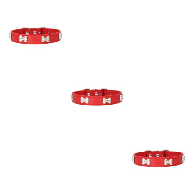 Maytalsory Confortable Porter Collier de Chat en Plusieurs Tailles avec Élégant PU PU Collier de Chat Colliers de Chiens Rouges 2.0 * 40cm 3Set