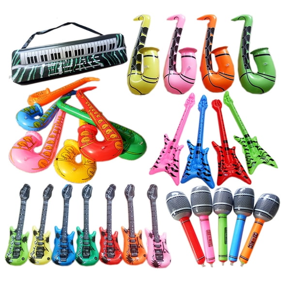 Trayknick PVC Inflatable Guitar Microphone Lute Musical Instrument Kids Toy Party Props Guitar