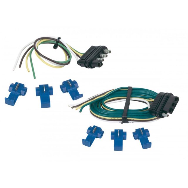 Hopkins Connecteur de Câblage de Remorque MFG 48205 Réparation Rapide; Plat 4 Voies; Véhicule 48 Pouces et Remorque 12 Pouces; avec 6 Connecteurs en Splicing