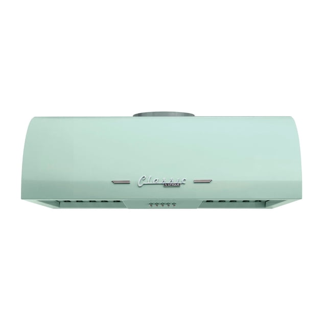 Hotte de Cuisinière Rétro Classique de 24 Pouces sous Armoire avec Filtres à Chicanes en Acier Inoxydable, Vert Menthe d'Été