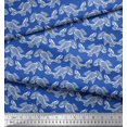 thumbnail image 2 of Soimoi Japan Crepe Satin Fabric Fish Block Print Fabric by The Yard 42 Inch Wide, 2 of 3