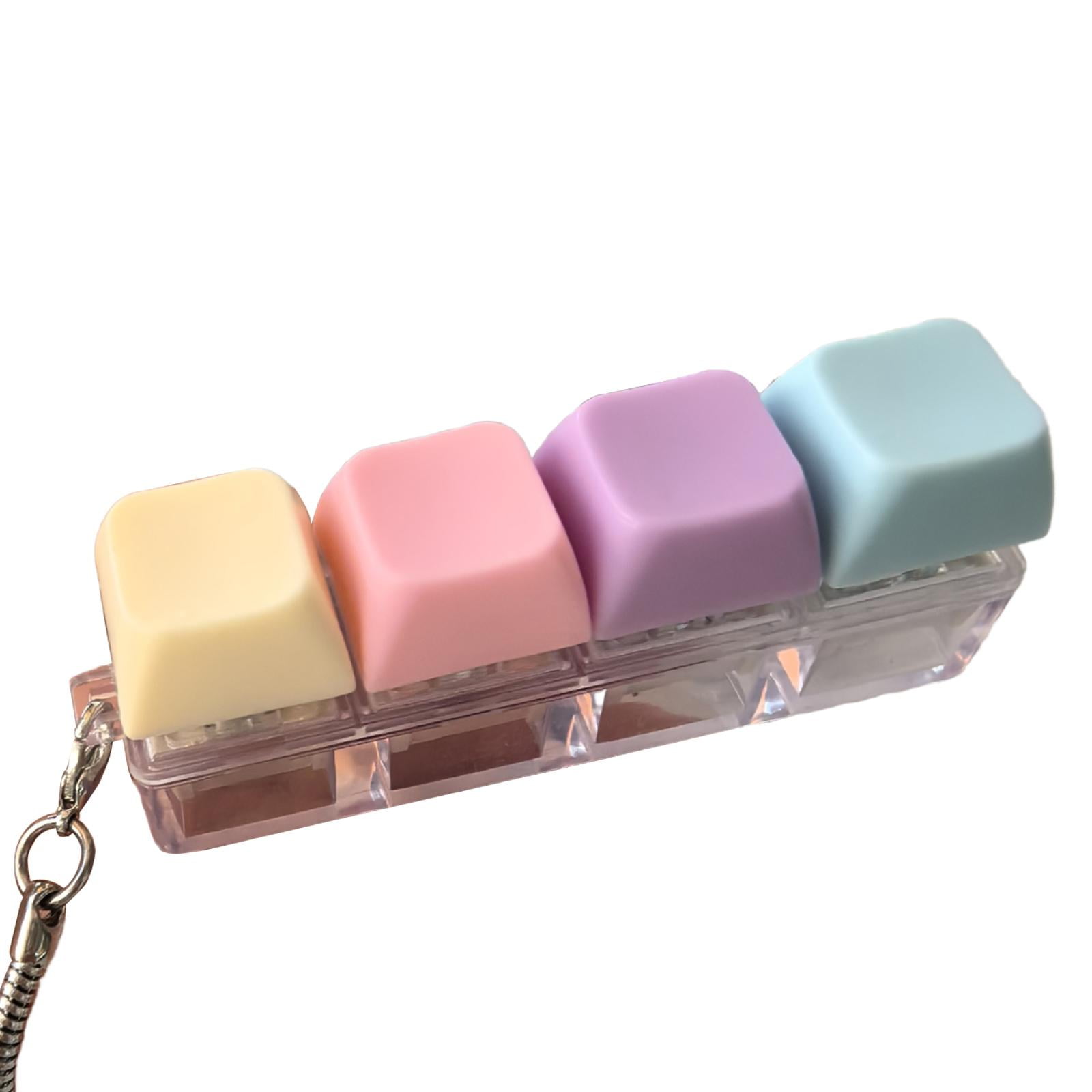 Porte-clés clavier mécanique lumineux décompressant, jouet lumineux transparent