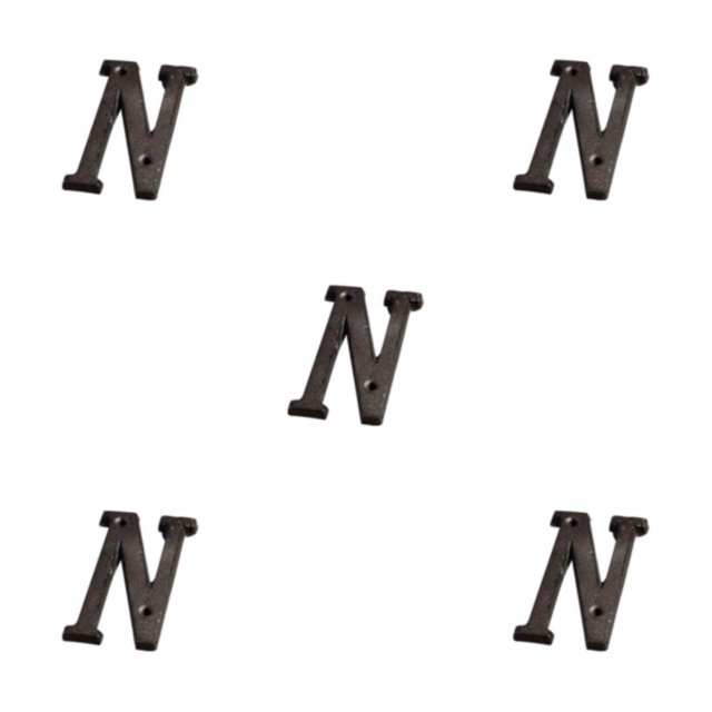 Transemion Durable And Rustproof Metal House Number Plaque For Stylish Door Decoration B17--N 5Set