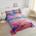 thumbnail image 3 of YST Starfish Shell Comforter Set Summer Ocean Beach Landscape Bedding King,Romantic Style Bedding Comforter Sets 2 Pieces Quilt Room Home Decor, 3 of 6