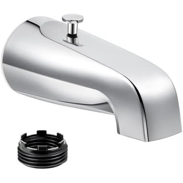 Bec de Baignoire avec Inverseur Arrière, Bec de Baignoire pour Robinet IPS de 1/2 Po Ou 3/4 Po, Robinet de Baignoire de Salle de Bain de 5-1/4 Po avec Adaptateur, Fini Chrome Chrome Chrome