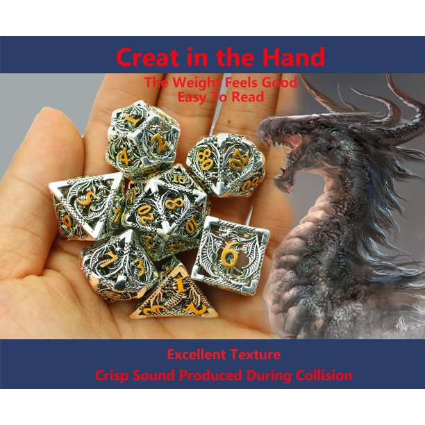 Ensemble de dés en Métal DND Creux Polyédrique Dragon Unique dés Donjons et Dragons Ensemble de dés D&D Cadeaux Jeu de Rôle Ensemble de dés 7CPS avec Boîte Cadeau Jeux de Table Ensemble de dés en Métal DND Creux Polyédrique Dragon Unique dés Donjons et Dragons Ensemble de dés D&D Cadeaux Jeu de Rôle Ensemble de dés 7CPS avec Boîte Cadeau Jeux de Table