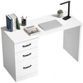 thumbnail image 1 of HOMCOM Computer Desk with 3 Drawers, 47" Home Office Desk, White, 1 of 10