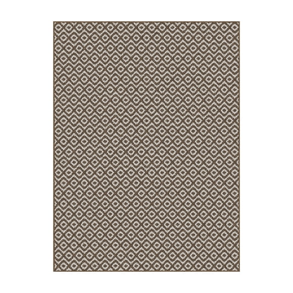 Mainstays Amber Tufted Machine Washable 3x4 Accent Floor Mat, Non-Slip, Diamond Grid, Brown and Ivory, Ideal for Hallway, Kitchen, Mudroom, Laundry Room & Door Entrance
