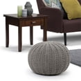 thumbnail image 2 of Simpli Home Pouf Rond Bohème en Tricot à la Main Shelby en Coton Gris Dove, 2 of 6