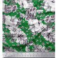 thumbnail image 1 of Soimoi Velvet Fabric Leaves & Flower Floral Decor Fabric Printed Yard 58 Inch Wide, 1 of 3