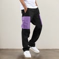 thumbnail image 2 of Men's Cargo Work Pants Straight Fit Casual Adjustable Hem Daily Wear Comfortable Loose Fit Jogger Trousers with Drawstring, 2 of 5