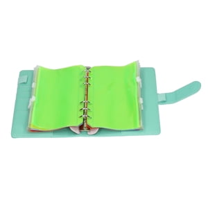 Binder cash, Soft Waterproof Binders Bague Design Savings Binder pour bureau pour l'école pour voyager vert, jaune